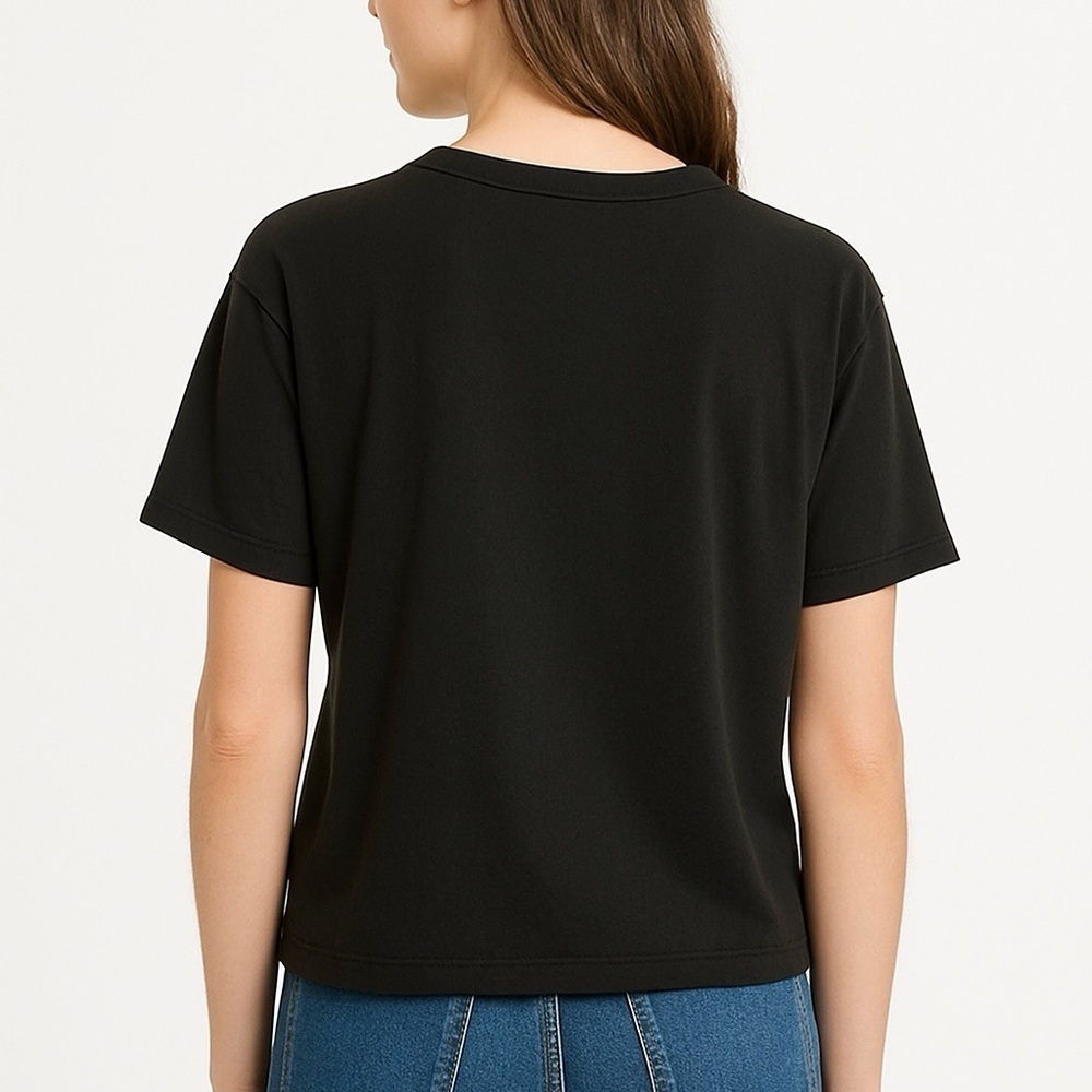 BRANDY MELVILLE Black Crop Tee Size S/M - Picture 2 of 8